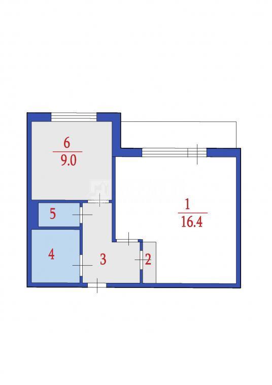 1-комнатная квартира, 35 м2