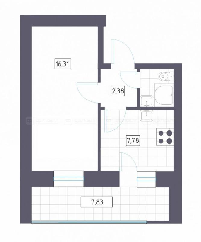1-комнатная квартира, 36.5 м2