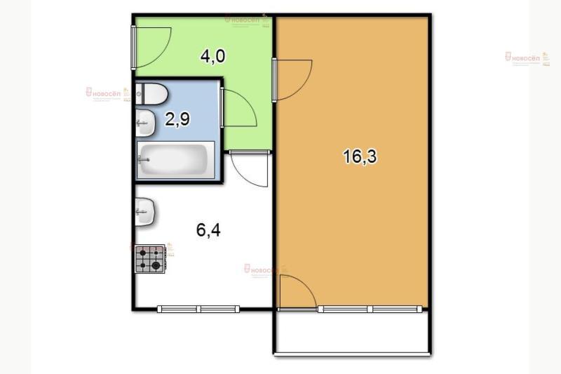 1-комнатная квартира, 31 м2