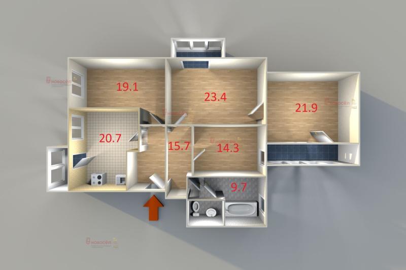 4-комнатная квартира, 132 м2