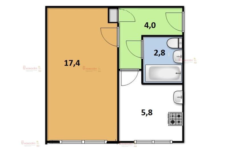 1-комнатная квартира, 30 м2