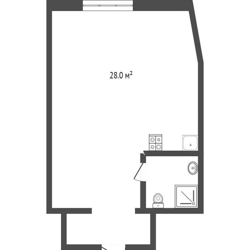 Квартира-студия, 27.5 м2