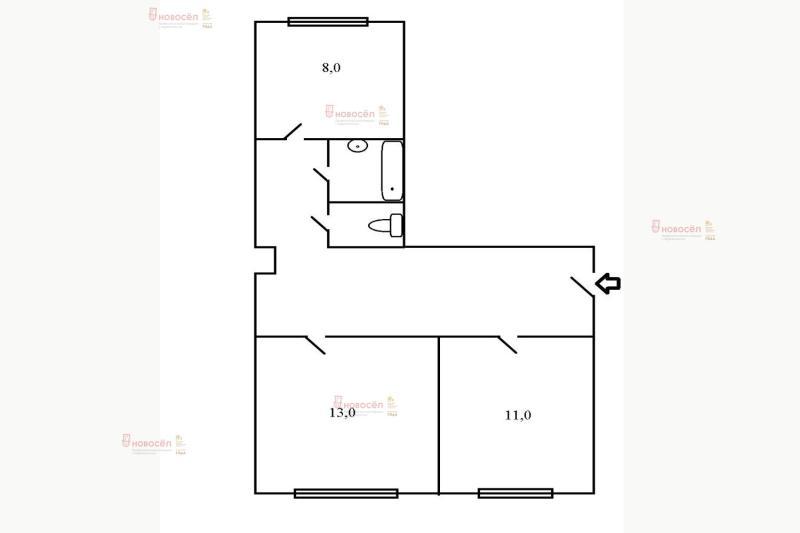 2-комнатная квартира, 47.3 м2
