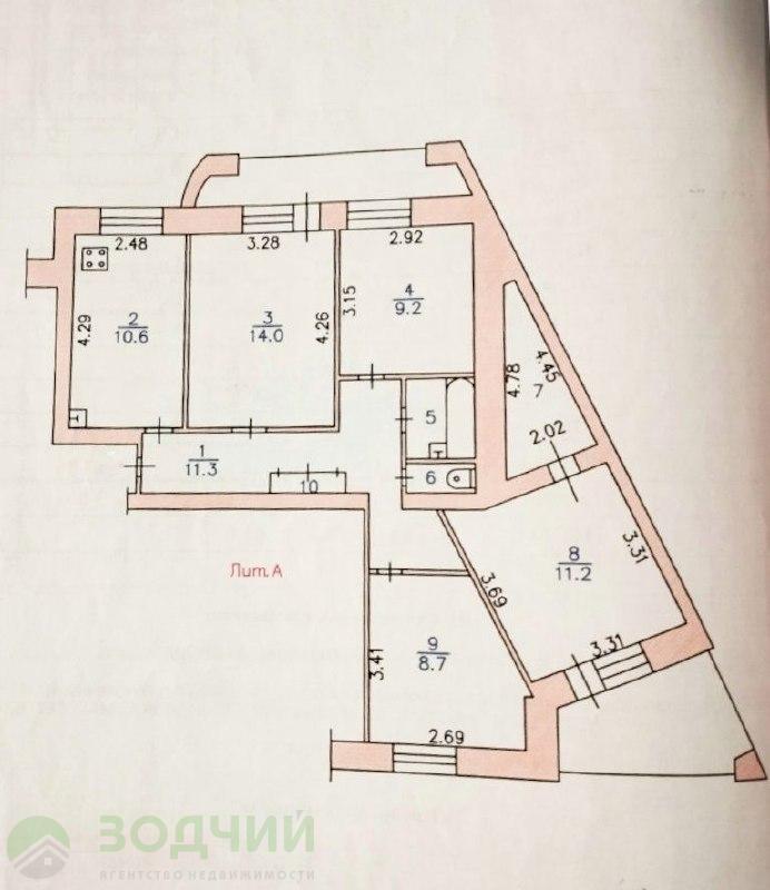 4-комнатная квартира, 75 м2