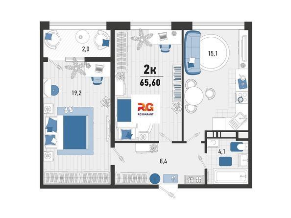 2-комнатная квартира, 68 м2