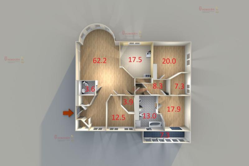4-комнатная квартира, 178 м2