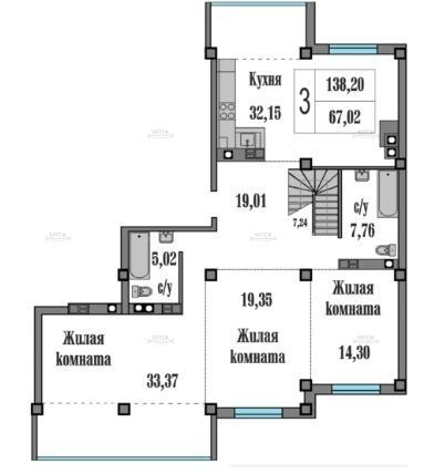 3-комнатная квартира, 138.2 м2