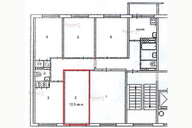 1 комната в 6-комнатной квартире, 12 м2