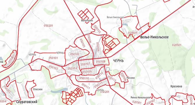 Кадастровые кварталы на карте