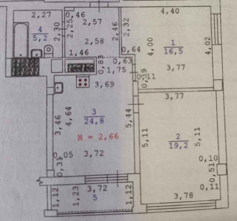 3-комн. квартира, 65 м², 4/25 этаж