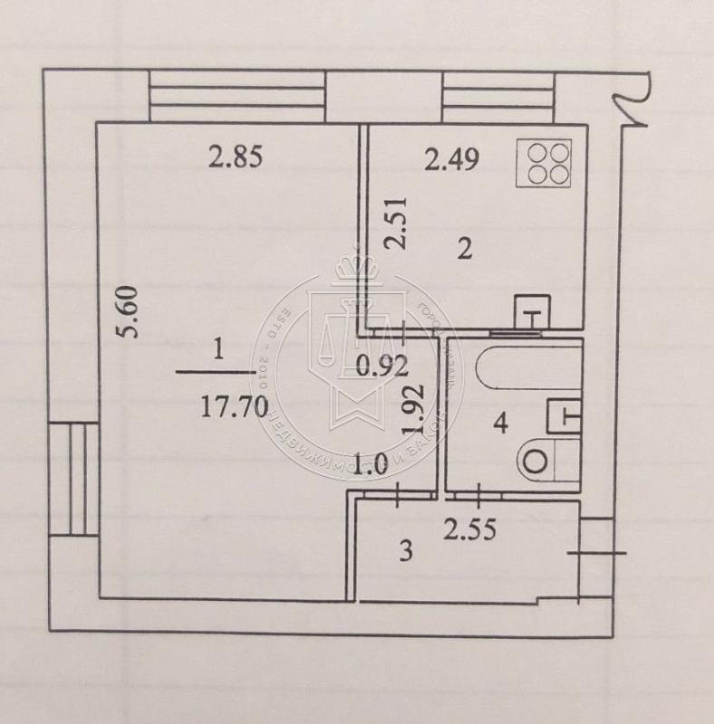 1-комнатная квартира, 29 м2