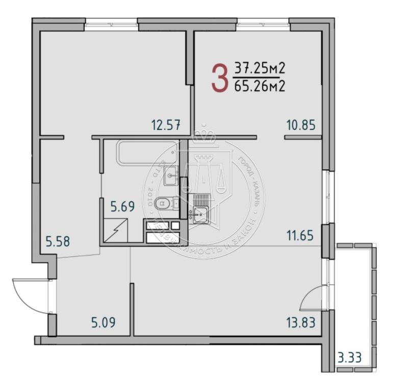 2-комнатная квартира, 49 м2