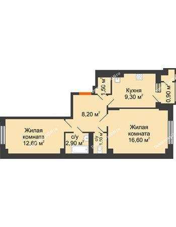 2-комн. квартира, 53 м², 1/5 этаж