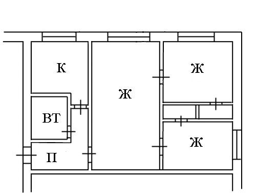 3-комнатная Квартира, 47.2 м2