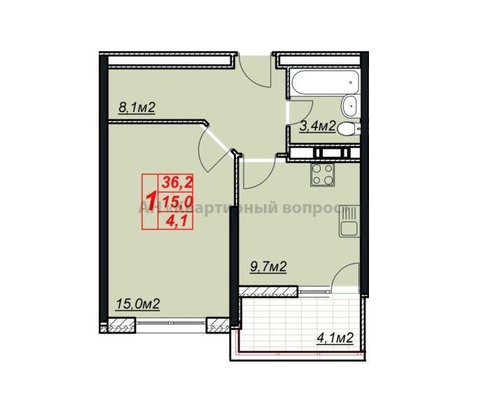 1-комнатная квартира, 40.3 м2