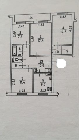 4-комнатная квартира, 78.1 м2