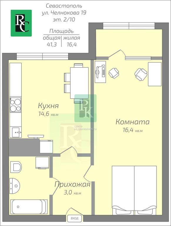 Квартира, Севастополь, Гагаринский р-н, мкр Омега-2А, ул. Челнокова, 19. Фото 18