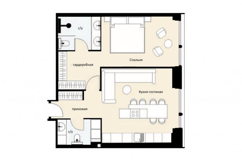 2-комнатная Квартира, 68 м2