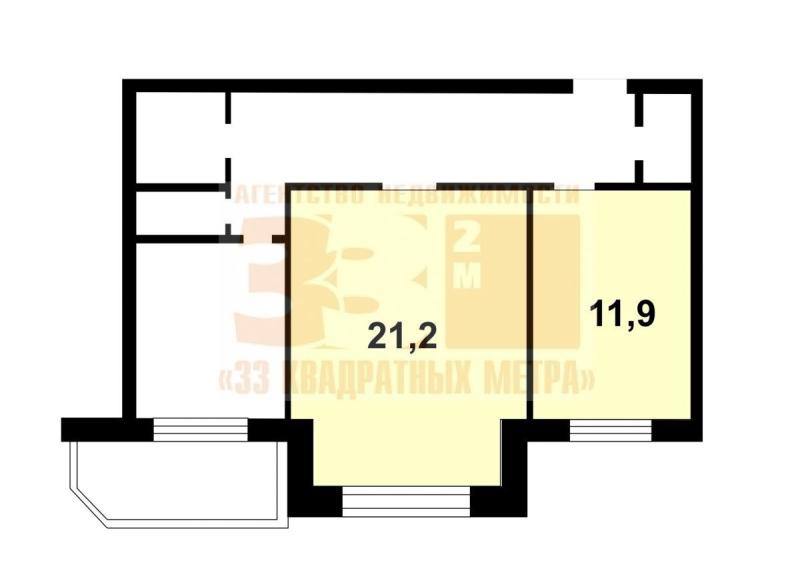 2-комнатная квартира, 61 м2