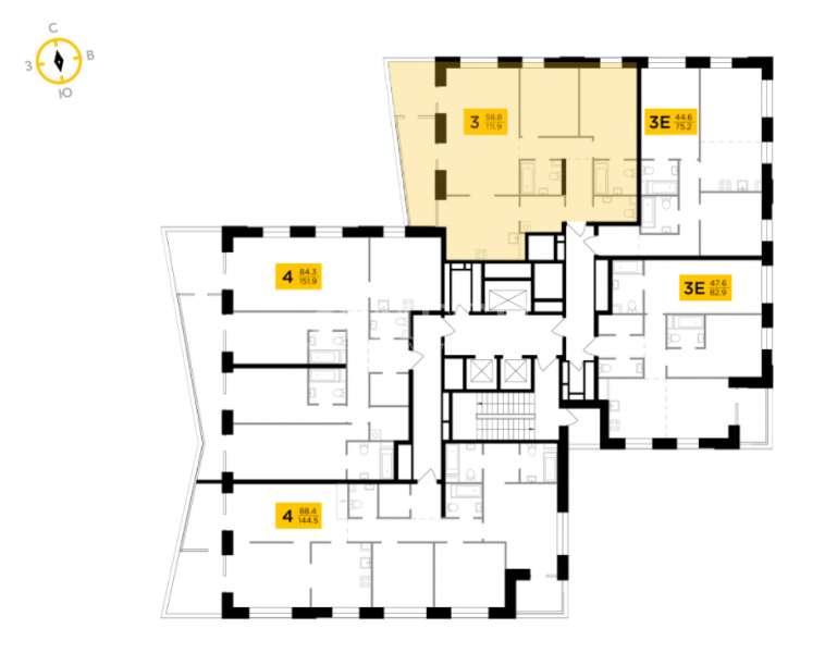 2-комнатная квартира, 38 м2