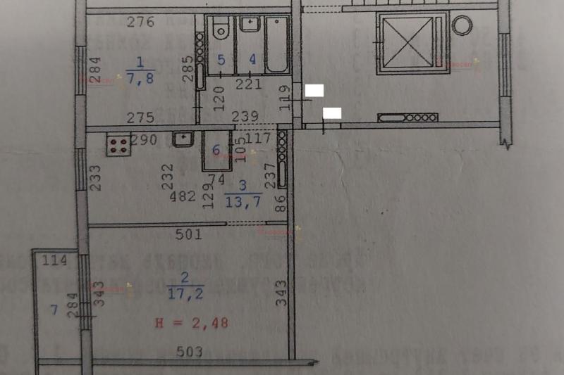 2-комн. квартира, 43 м², 3/9 этаж