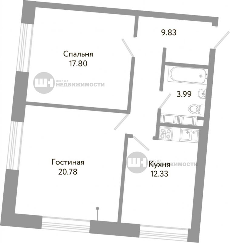 2-комнатная Квартира, 64.73 м2
