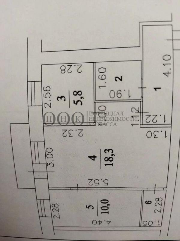 2-комн. квартира, 44.5 м², 4/5 этаж