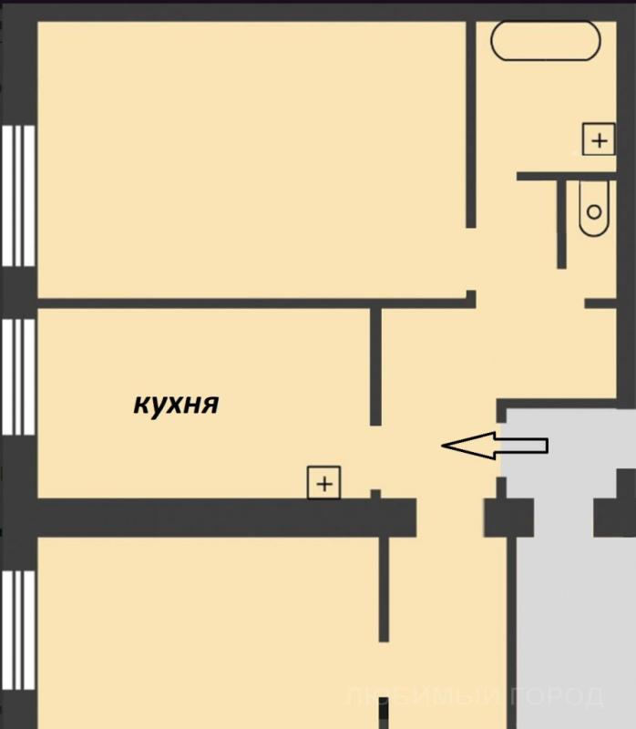 2-комнатная квартира, 57.4 м2