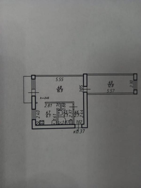 2-комн. квартира, 42.6 м², 5/5 этаж