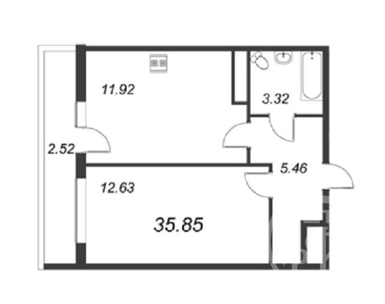 1-комн. квартира, 33 м², 17/23 этаж