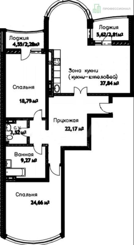 3-комнатная квартира, 117 м2