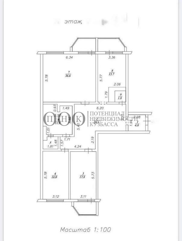 3-комнатная квартира, 145 м2