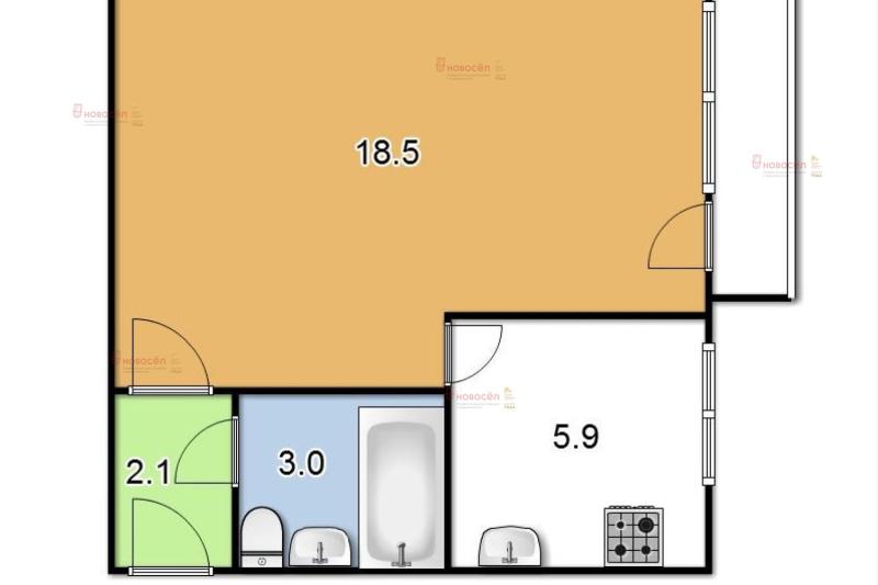 1-комнатная квартира, 30.5 м2