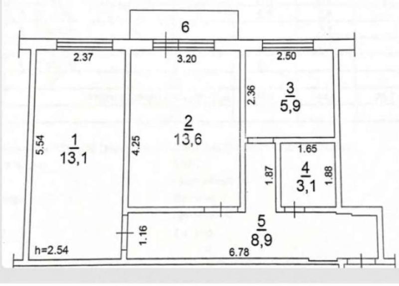 2-комн. квартира, 44.6 м², 4/4 этаж