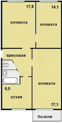 Квартира, Нижегородская область, Нижний Новгород, Приокский р-н, жилой р-н Щербинки, 26. Фото 2