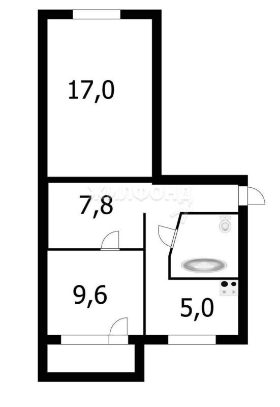 2-комнатная квартира, 48.5 м2