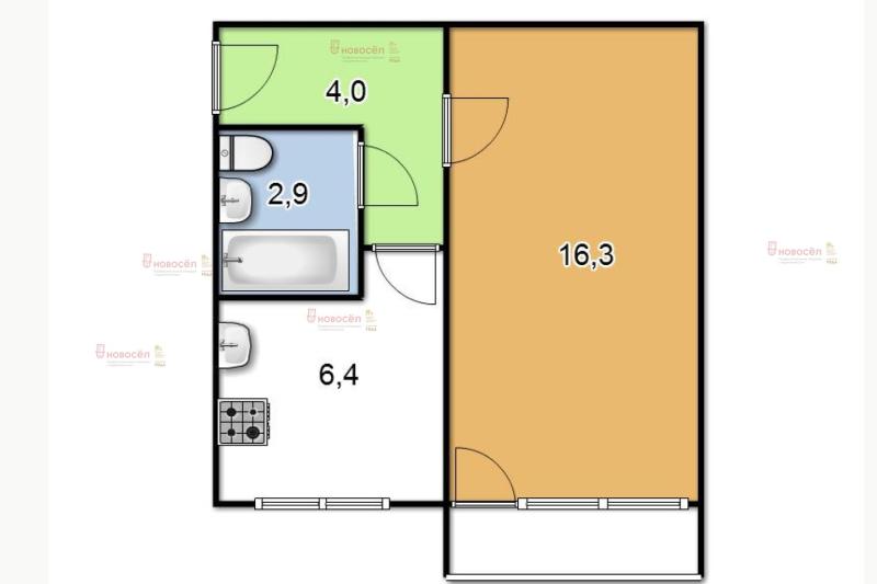 1-комнатная квартира, 25 м2