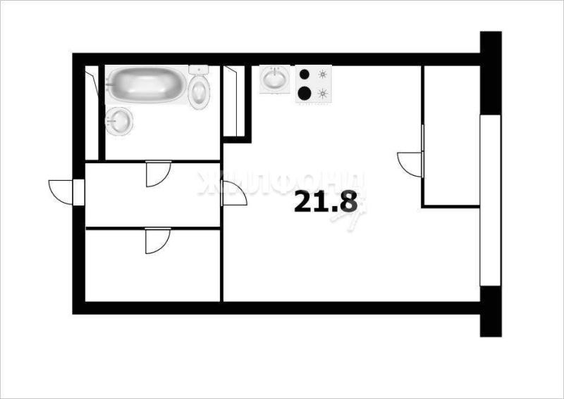 Квартира-студия, 34.3 м2