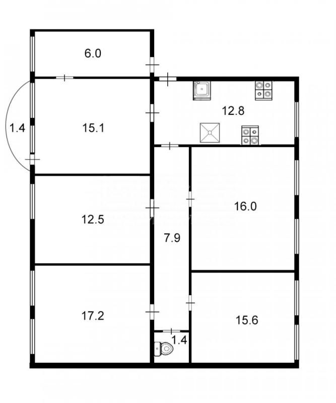 5-комнатная квартира, 104.5 м2