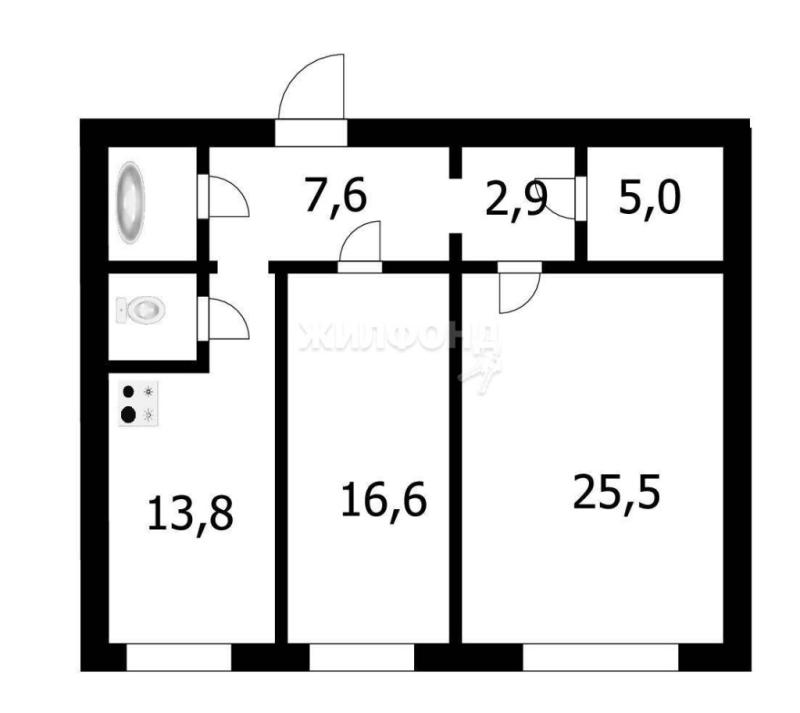 3-комнатная квартира, 76.2 м2
