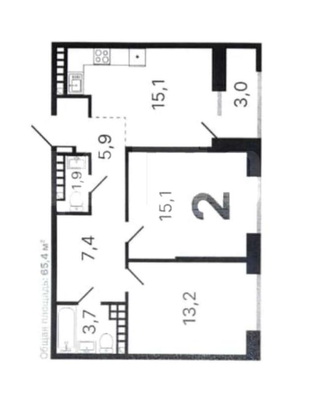 2-комн. квартира, 62 м², 9/9 этаж