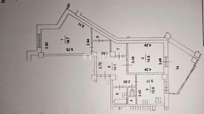 2-комн. квартира, 67.5 м², 12/19 этаж