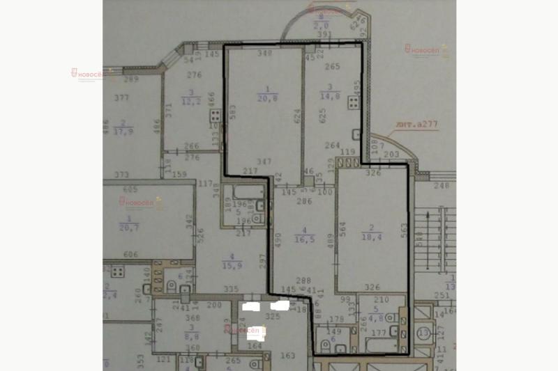 2-комн. квартира, 77 м², 15/22 этаж