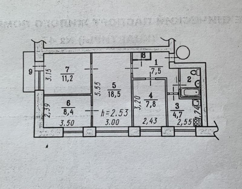 4-комнатная Квартира, 62.5 м2