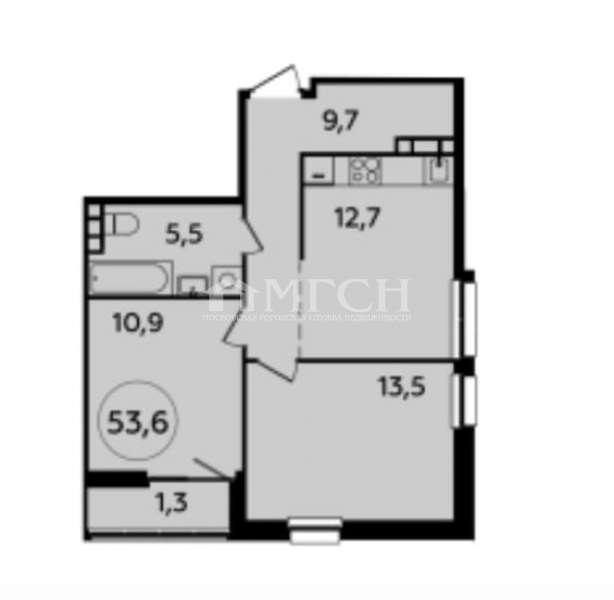 2-комнатная Квартира, 52.4 м2