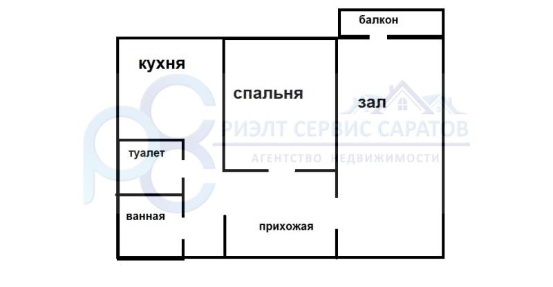 2-комнатная Квартира, 43.7 м2