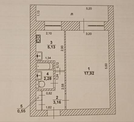 1-комнатная Квартира, 29 м2