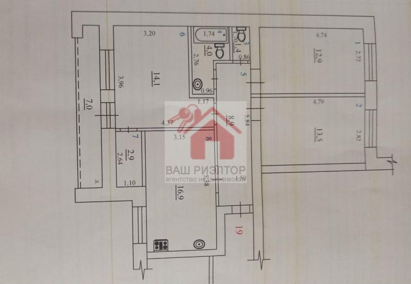 4-комнатная Квартира, 76 м2