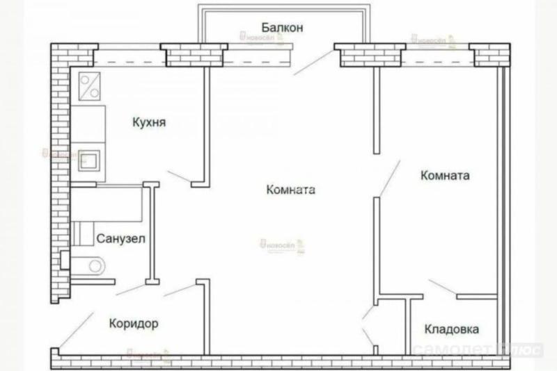 2-комнатная Квартира, 41.2 м2