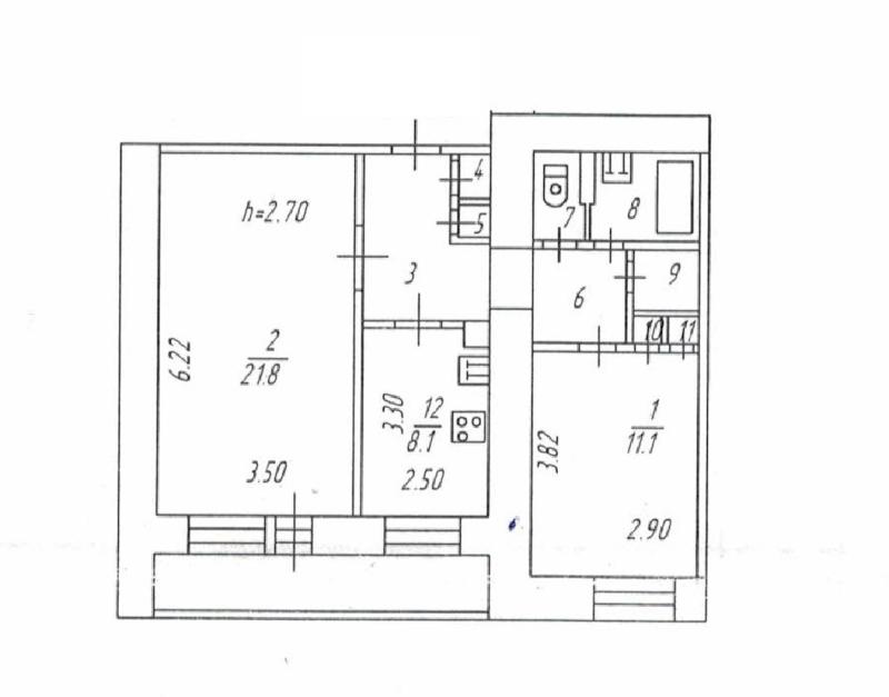 2-комн. квартира, 58.1 м², 14/15 этаж
